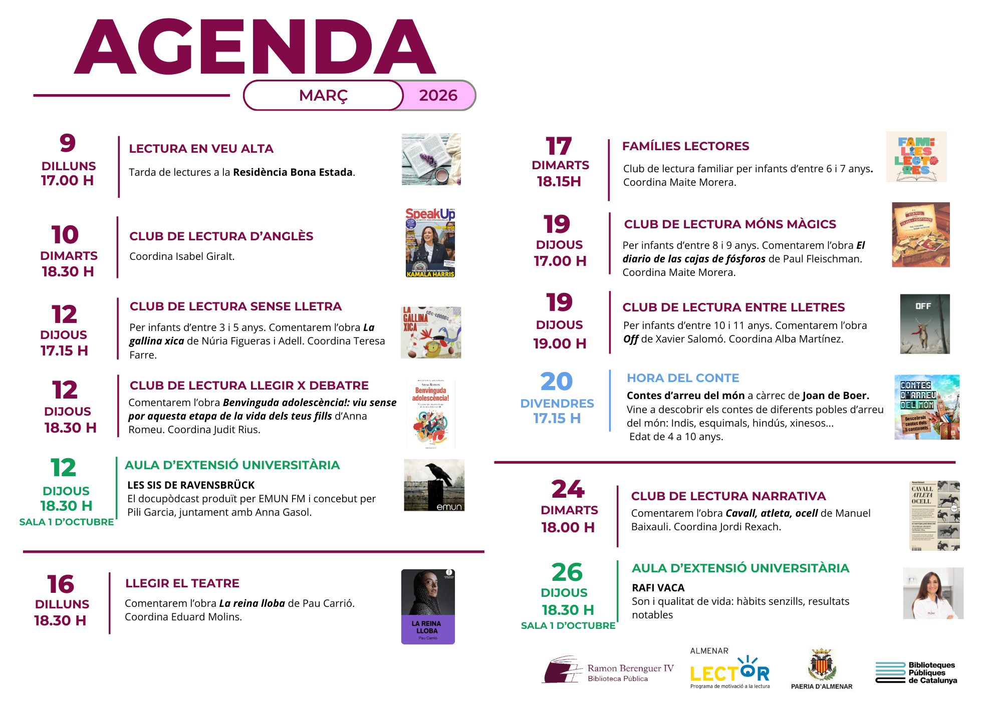 AGENDA MARÇ – 2026